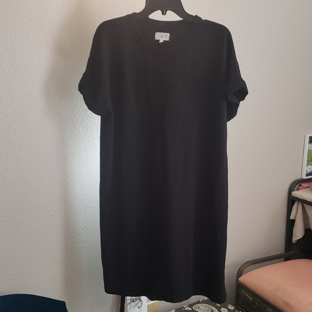 Black soft mid length dress